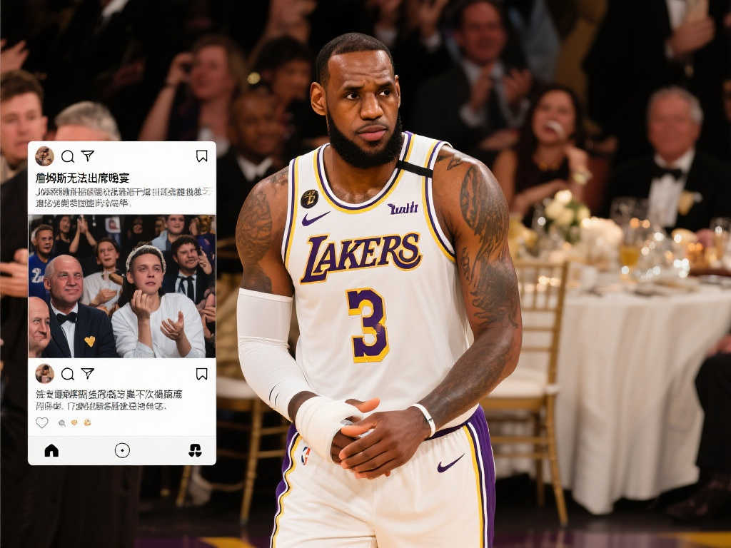 遗憾缺席！詹姆斯因伤无缘晚宴：情况不容乐观